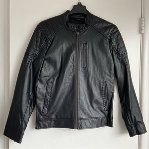 Black Rivet Faux Leather Jacket